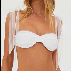 Beach Riot White Bikini Top NWOT